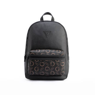 GUESS Synthetic Leather Backpack Regular Unisex Charcoal Gray/Dark Brown