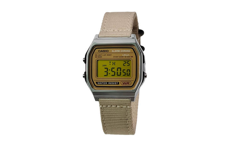 CASIO CASIO Custom Collection Quartz Movement Nylon Strap Watch Men's Watches Gold Dial