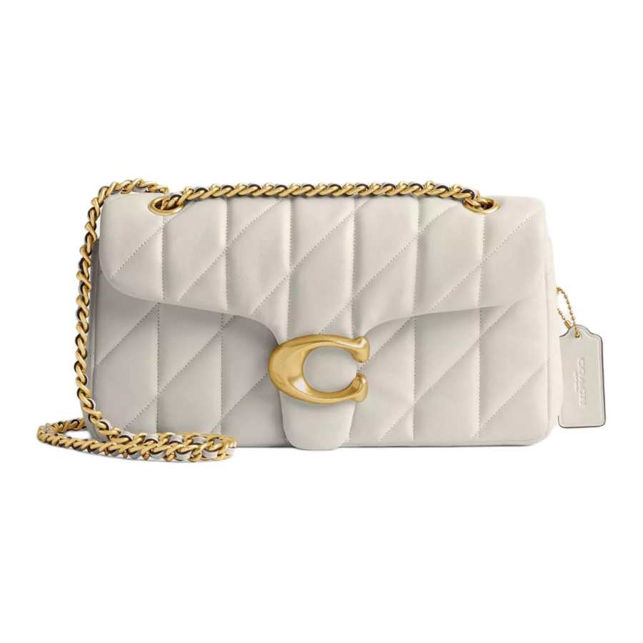 COACH Tabby Nappa Leather Crossbody Bag, Shoulder Bag Medium Women's White