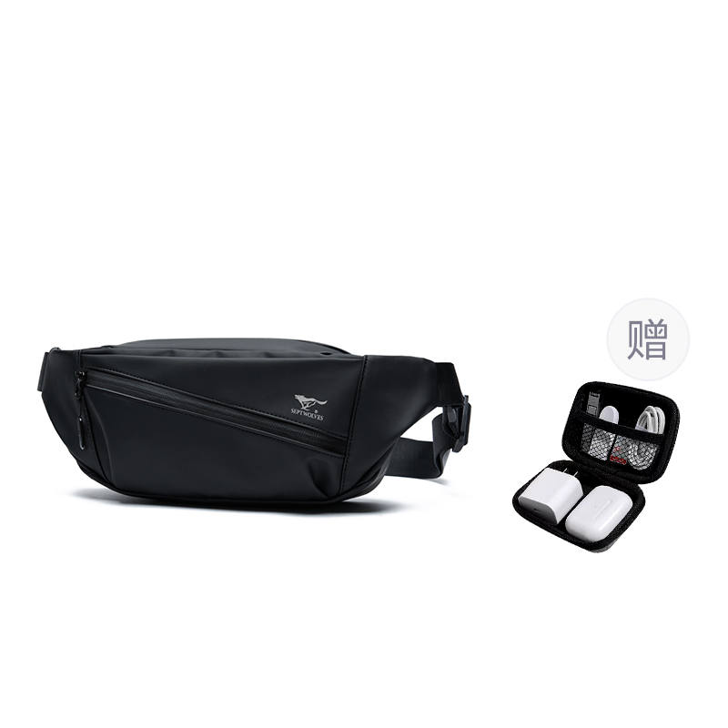 SEPTWOLVES SEPTWOLVES Artificial Leather Fanny Pack Men's Black