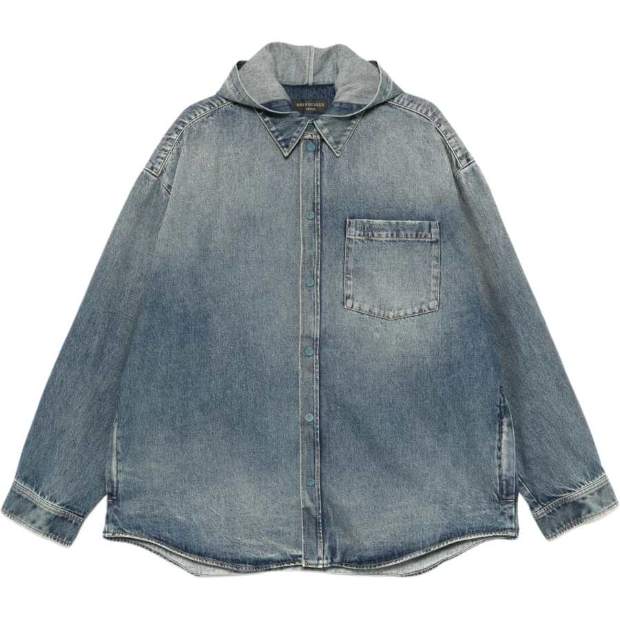 Balenciaga Collared Long Sleeve Denim Shirt