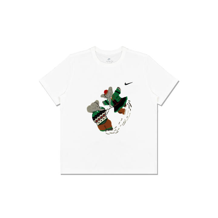 Nike Nike Swoosh T Shirts Men's White Crew Neck Moderate Straight Fit