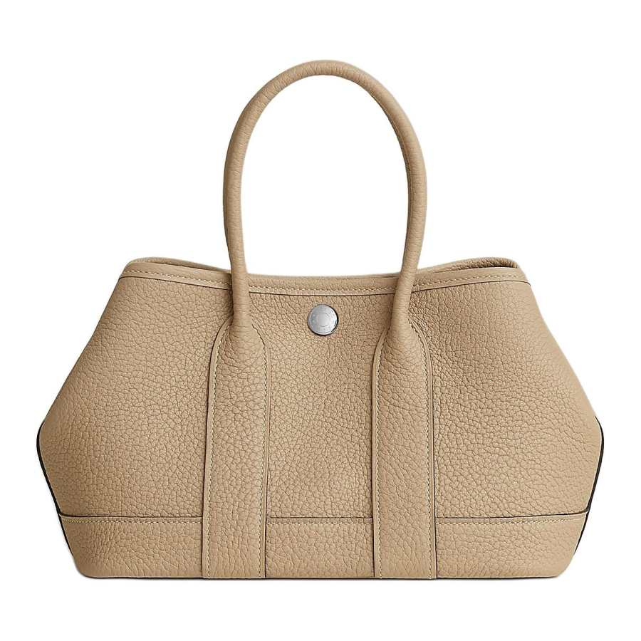 HERMES Neo Garden H Viking Canvas With Negonda Calfskin Handbag Mini Women's S2 Trench Coat Beige