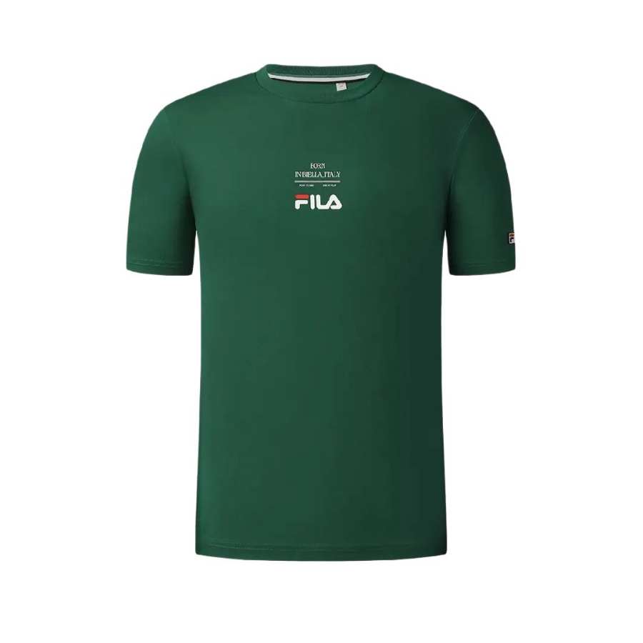 FILA Tennis T Shirts Men's Forest Green GN Crew Neck Moderate