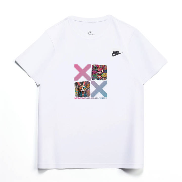Nike Nike Swoosh T Shirts Unisex White Crew Neck Moderate Straight Fit