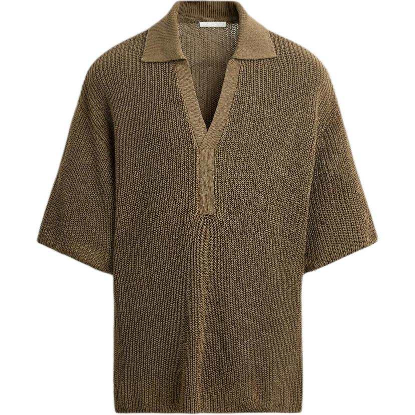ZARA Polo Shirts Men's Khaki Lapel Moderate Other