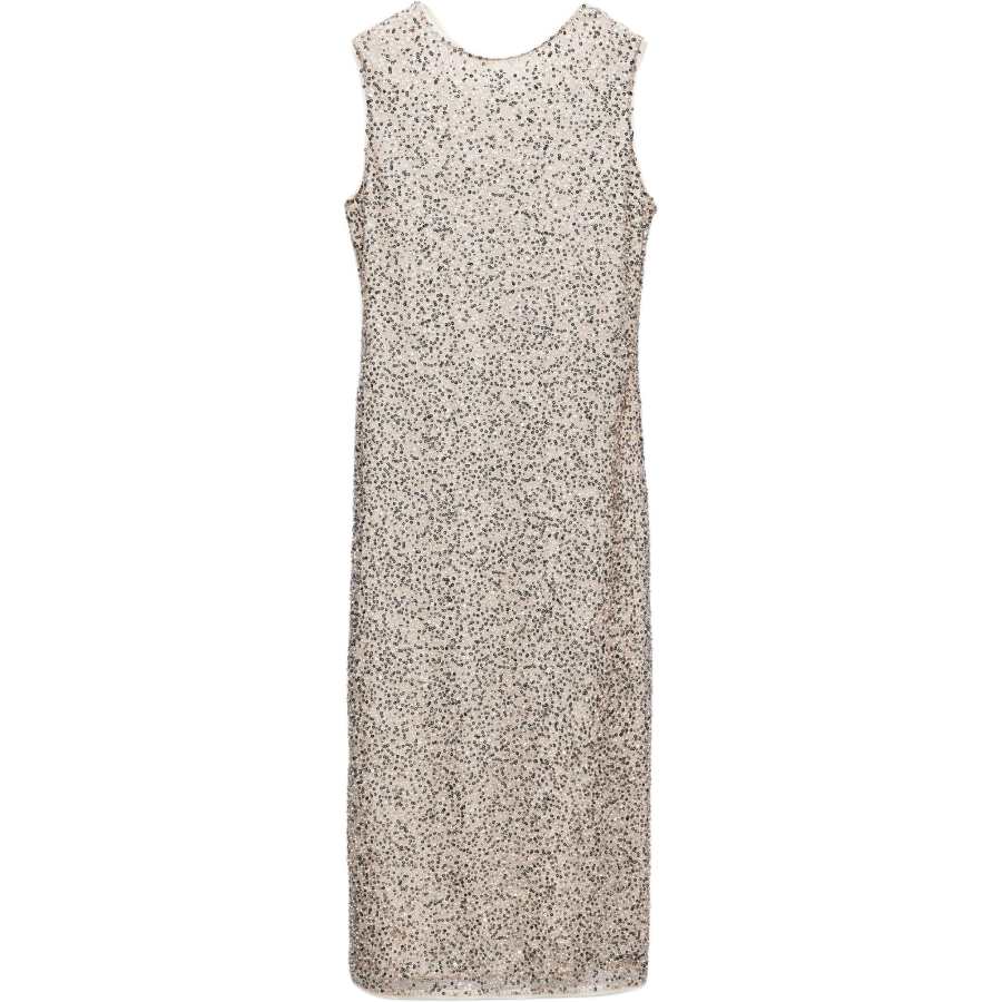 ZARA Sleeveless Dresses Women's Silver Crew Neck Moderate Mid Length