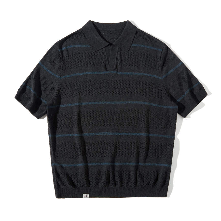 NOTHOMME BLUE Polo Shirts Unisex Polo Collar Moderate