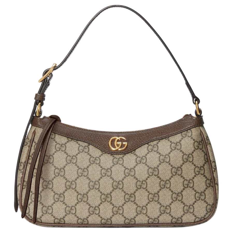 GUCCI Ophidia Coated Canvas Shoulder Bag Regular Women's Beige & Brown