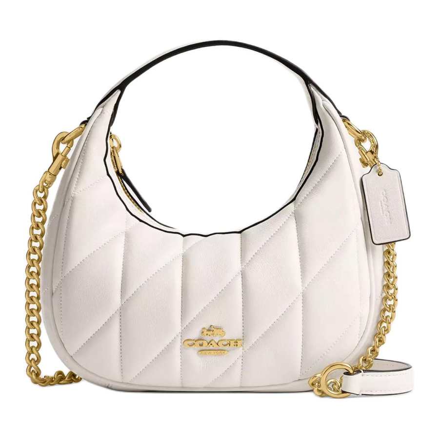 COACH Sheepskin Chain Bag, One Shoulder Handbag Small Women's Chalk White