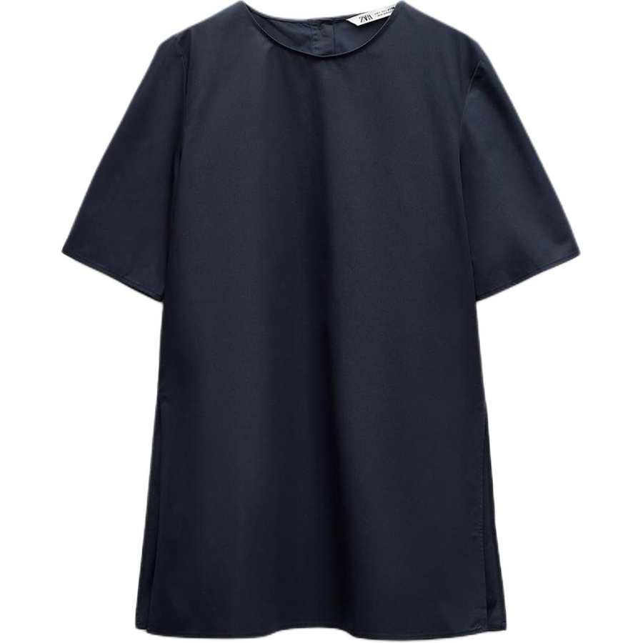 ZARA ZW T Shirts Women's Marine Blue Crew Neck Moderate
