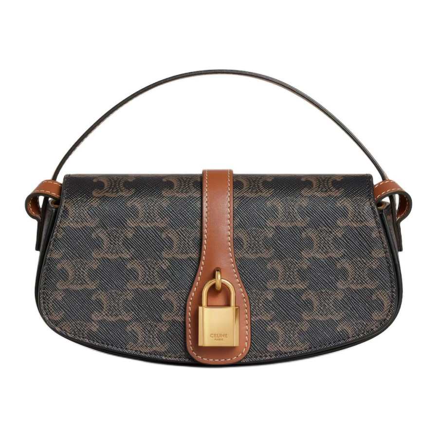 CELINE Tabou Fabric Baguette Bag Handbag Mini Women's Tawny