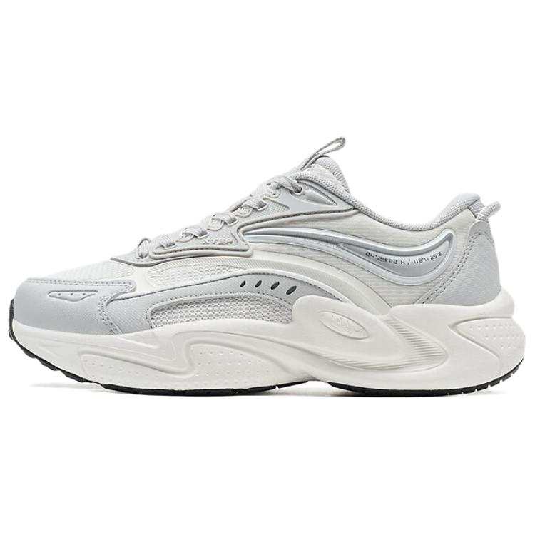 XTEP Abrasion Resistant Height Increasing Low Top Chunky Sneakers Women's Phantom Gray Sail White