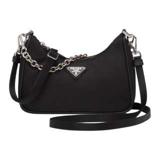 PRADA Re Edition Nylon With Leather Shoulder Bag, Handbag, Shoulder Bag Women's Black