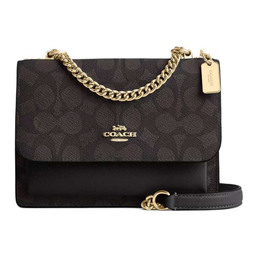 COACH Klare Artificial Leather With Cow Leather Shoulder Bag, Crossbody Bag Small Women's Black