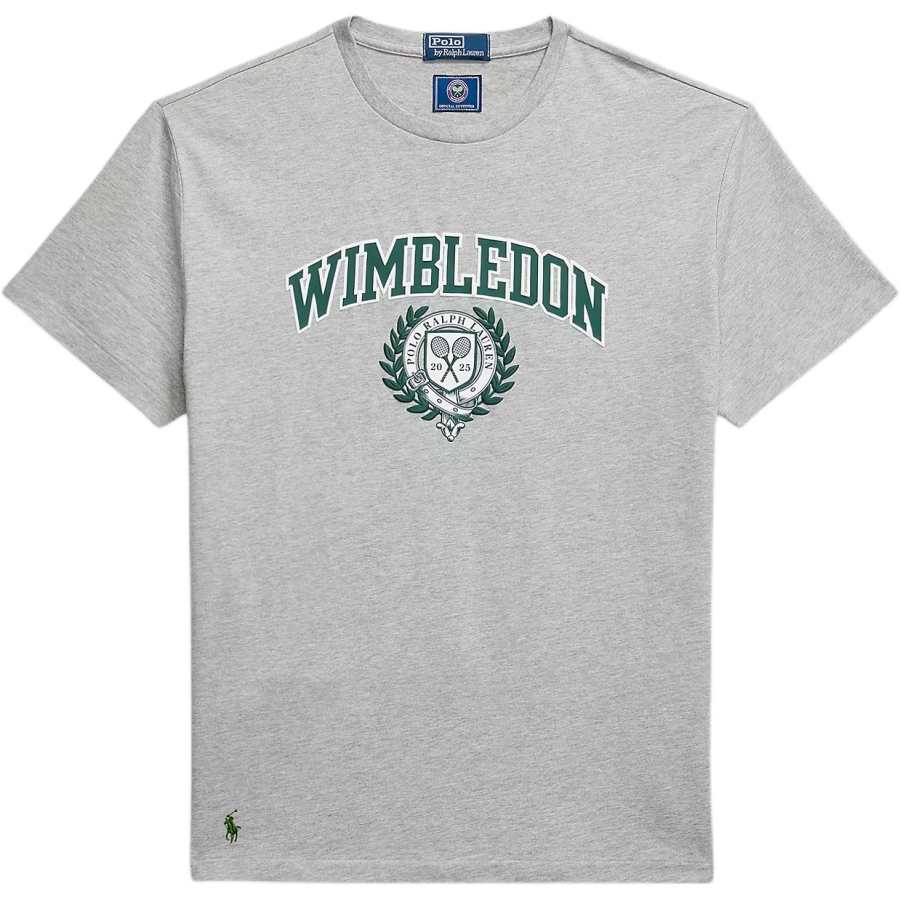 Polo Ralph Lauren Wimbledon SS25 T Shirt Classic Version Men's Gray