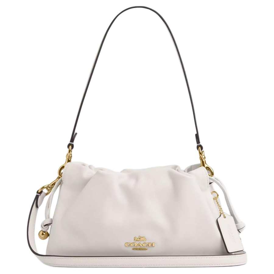 COACH Faye Cow Leather Cloud Bag, Handbag, Shoulder Bag Medium Women's Chalk White