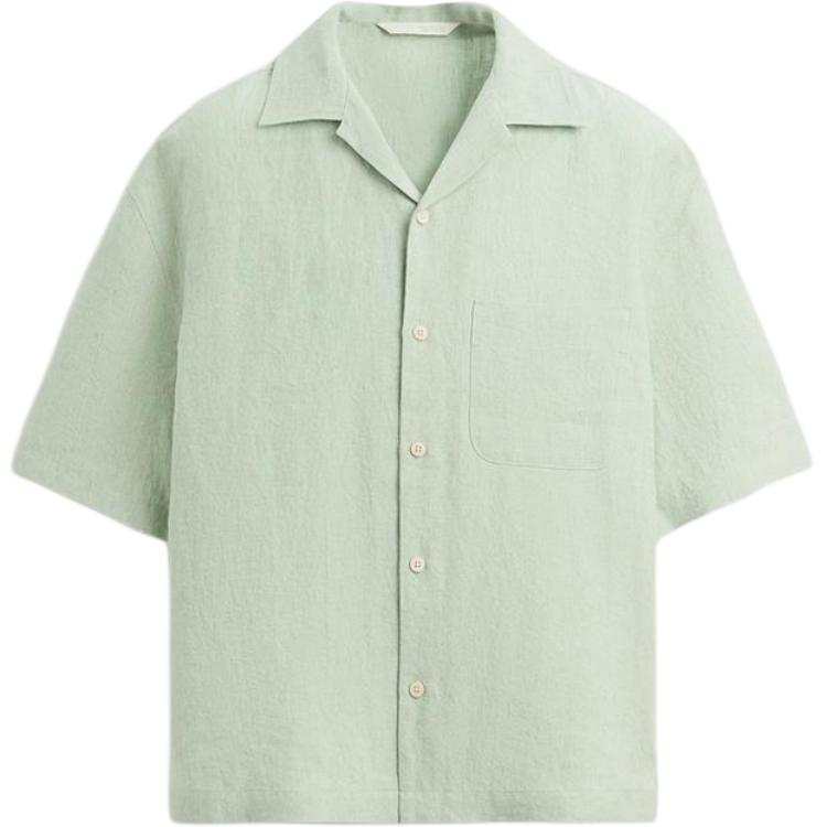 ZARA Shirts Men's Turquoise Lapel Moderate