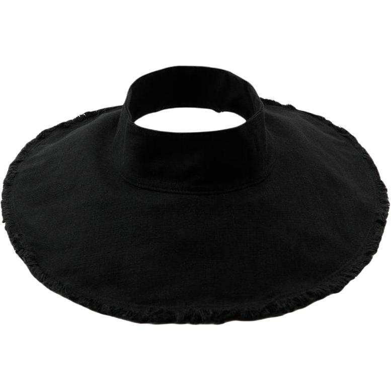 ZARA Cotton Linen Sun Protection Hats Women's Black