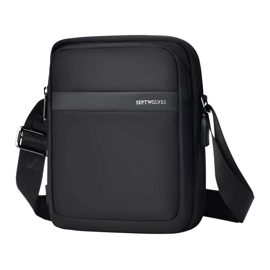 SEPTWOLVES SEPTWOLVES Fabric Shoulder Bag Men's Black