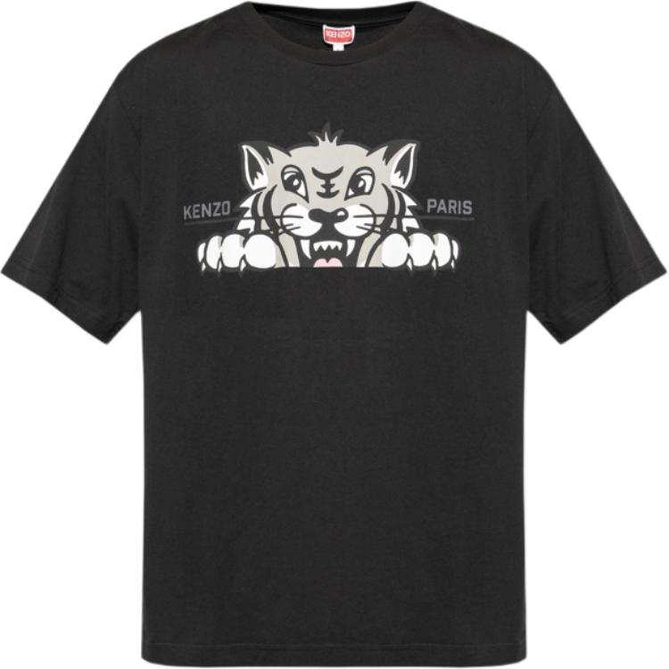 KENZO Happy Tiger Printed Crewneck T Shirt