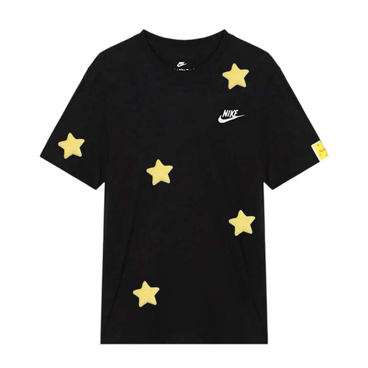 Nike Nike Dri Fit T Shirts Unisex Black Yellow Crew Neck Moderate Straight Fit