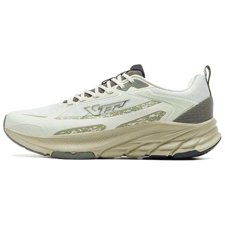 XTEP Textile, Synthetic Leather Breathable Cushioning Rebound Low top Casual Running Shoes Men's White Green