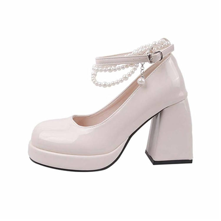 UMEK Pu Slim Heel Mary Jane Shoes 8cm Women's