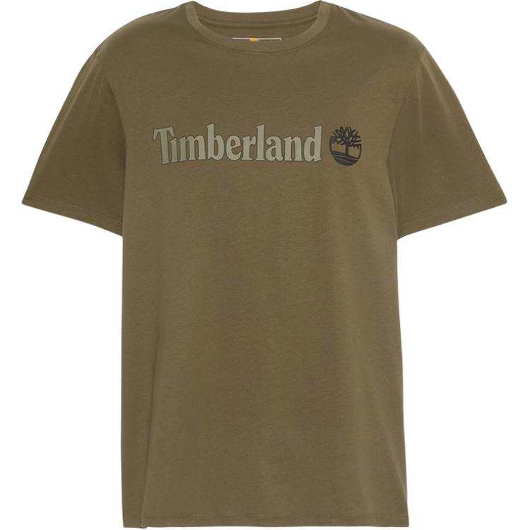 Timberland T Shirts Men's Army Green Crew Neck Moderate