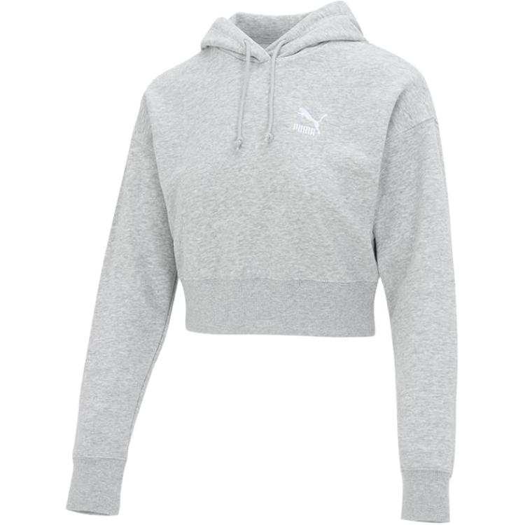 PUMA Sweatshirts Women's Gray Hooded Moderate Regular