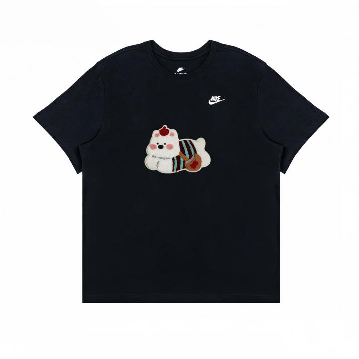 Nike Nike Sportswear T Shirts Men's Black Crew Neck Moderate Straight Fit