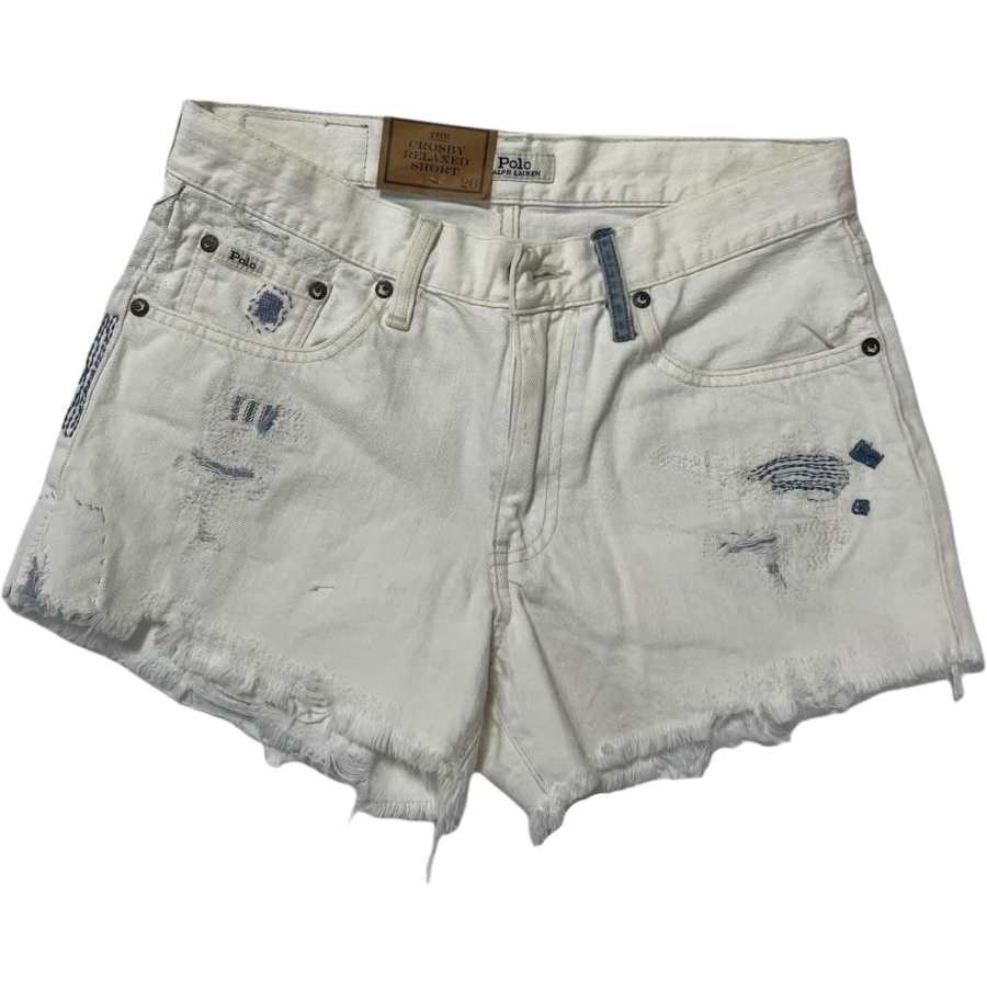 Polo Ralph Lauren Denim Shorts Loose Fit Women's White