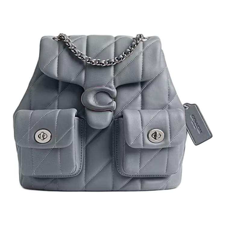 COACH COACH Tabby Sheepskin Backpack Small Women's Gray Blue