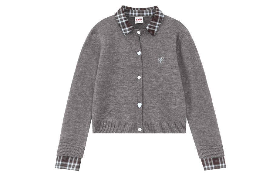 F426 F426 Sweaters Women's Lapel Moderate Mock Two Piece