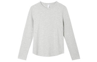 Lululemon T Shirts Women's Light Gray Crew Neck Moderate Straight Fit