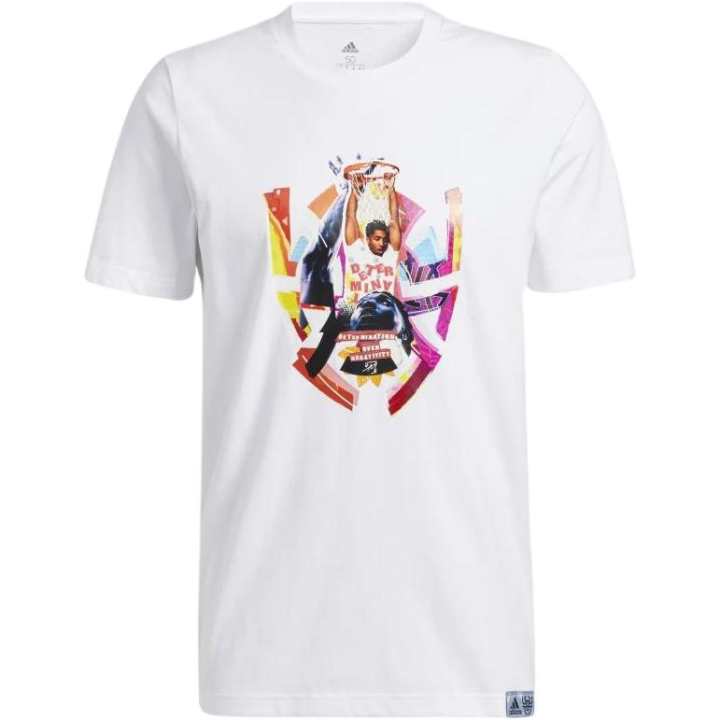 Adidas Adidas T Shirts Men's White Crew Neck Moderate Straight Fit