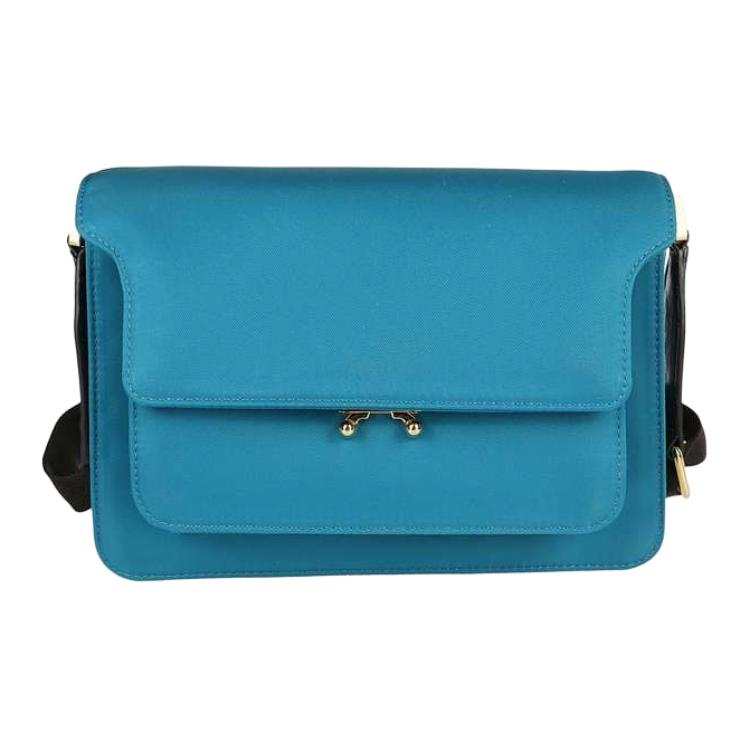 MARNI Minimalist Fashion Leather Crossbody Bag, Shoulder Bag, Handbag Women's Light Blue