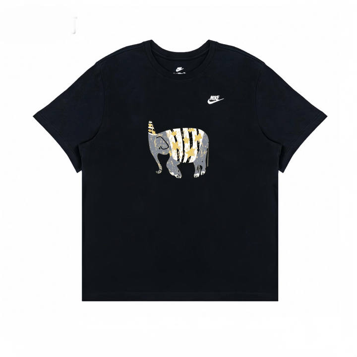 Nike Nike Swoosh T Shirts Men's Black Crew Neck Straight Fit