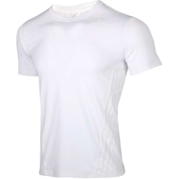 Adidas Adidas T Shirts Men's White Crew Neck Moderate Straight Fit