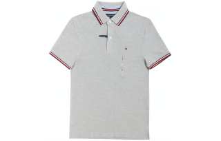 Tommy Hilfiger Polo Shirt Men's Light Gray