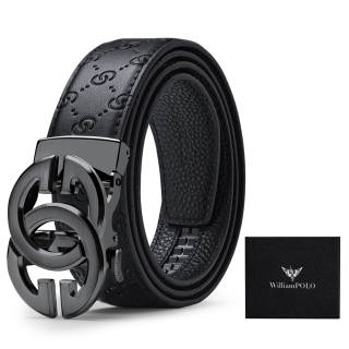 WILLIAMPOLO Split Cow Leather Belts Men's Multiple Colors 3.5cm Width