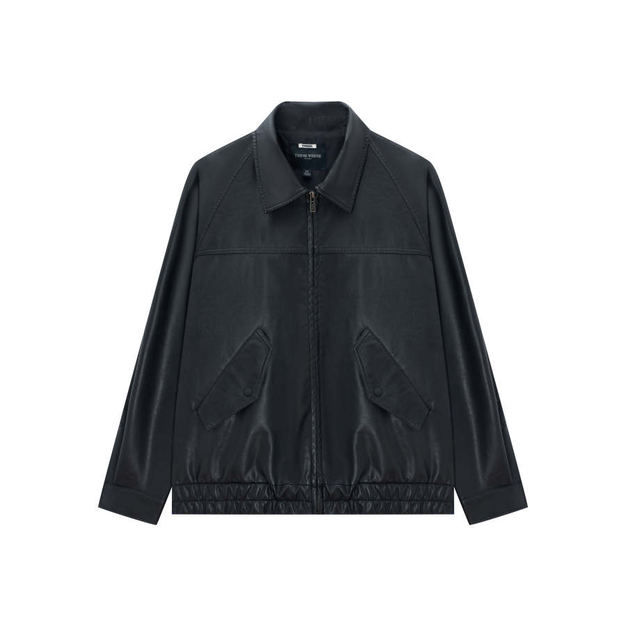 Teenie Weenie Men Leather Jacket Unisex
