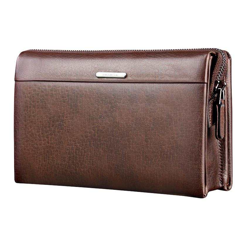 SEPTWOLVES SEPTWOLVES Top Grain Cow Leather Clutch Regular Men's Coffee