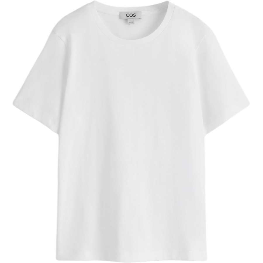 COS T Shirts Women's White Crew Neck Moderate