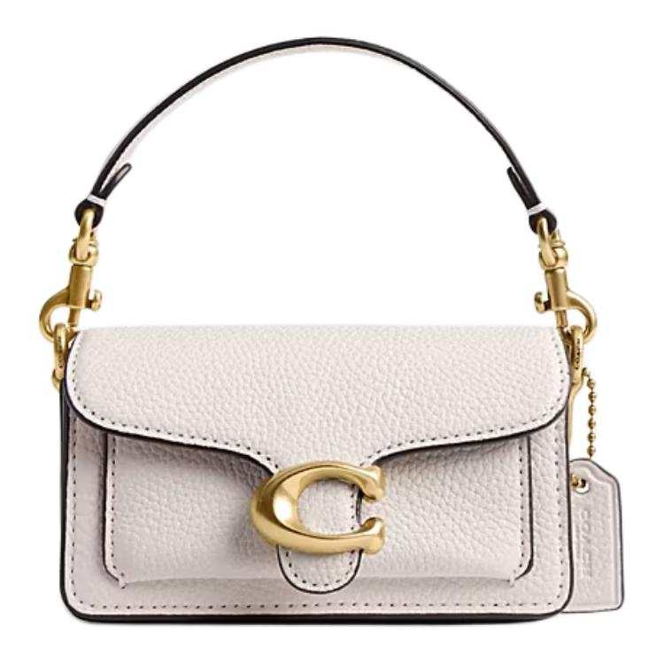 COACH Tabby Cow Leather Crossbody One Shoulder Handbag Mini Women's Chalk White