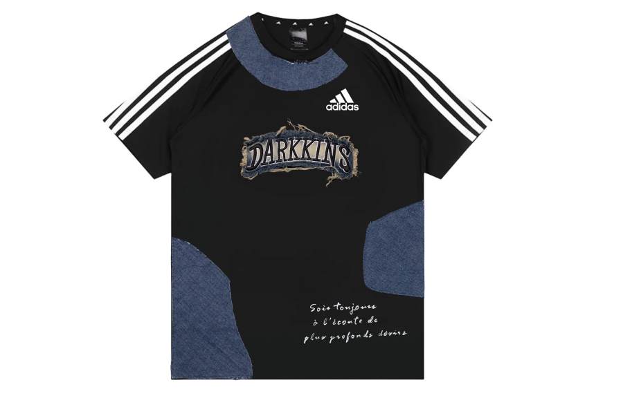 Adidas Adidas Football T Shirts Men's Black Crew Neck Moderate Straight Fit
