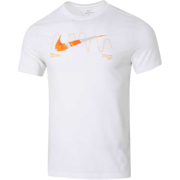 Nike Nike T Shirts Men's White Crew Neck Moderate Straight Fit