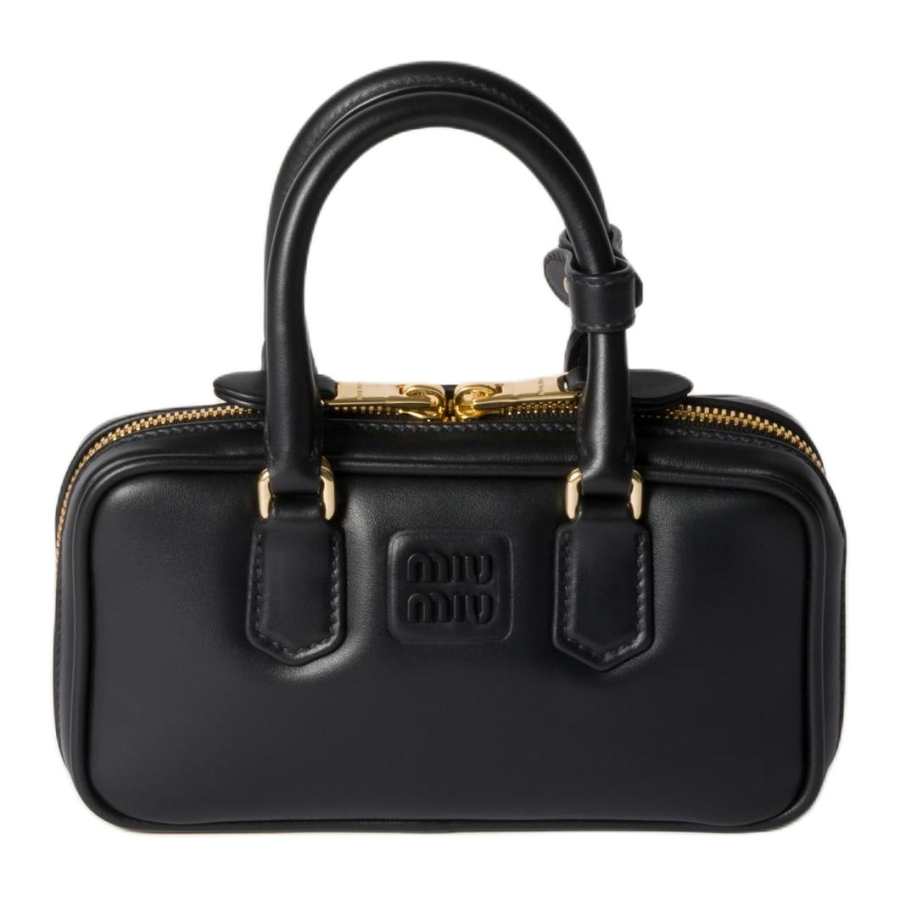 MIU MIU Arcadie Leather Mini Shoulder Bag Tote Bag Women's Black