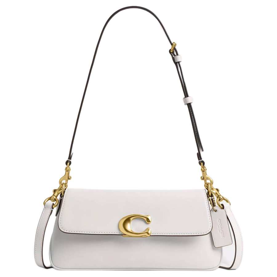 COACH Jet Leather Portable Crossbody Bag, Shoulder Bag Medium Women's White