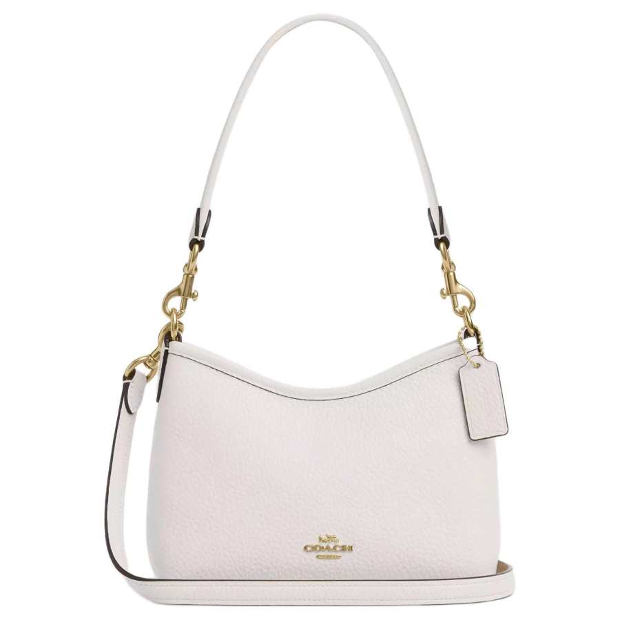 COACH Laurel Cow Leather Crossbody Handbag, Shoulder Bag Small Women's Chalk White